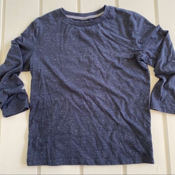 Old Navy Heathered Navy Long Sleeve Tee Top Medium - Picture 2 of 4